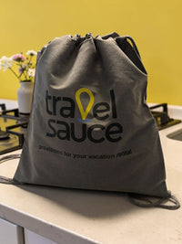 Travel Sauce recycled-cotton drawstring bag